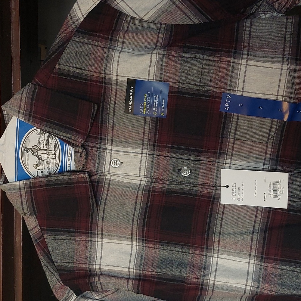 Men's New with Tag Plaid Cotton Shirt